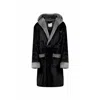 Bedroom Athletics Moore - Men's Flannel Fleece Dressing Gown - Black In Black
