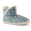 Bedroom Athletics Women's Blue Lily - All Over Labrador Dog Print Slipper Boot - Denim In Blue