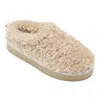 Bedroom Athletics Women's Brown Alicia - Luxury Borg Fleece Platform Mule Slippers -  Biscuit In Brown