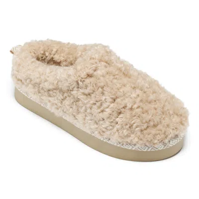 Bedroom Athletics Women's Brown Alicia - Luxury Borg Fleece Platform Mule Slippers -  Biscuit