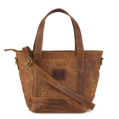 Bedroom Athletics Women's Brown Buffon Large Leather Tote Bag - Embossed
