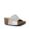 Bedroom Athletics Women's Inoro - Vegan Wedge Metallic Slider - Metallic  Silver In Silver
