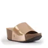 Bedroom Athletics Women's Inoro - Vegan Wedge Metallic Slider - Rose Gold In Rose Gold