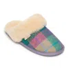 Bedroom Athletics Women's Kate - Harris Tweed Mule Slippers - Lilac / Blue Check In Blue/purple