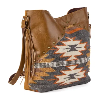 Bedroom Athletics Women's Monterey - Luxury Leather Mix Boho Shoulder Bag - Multi Browns