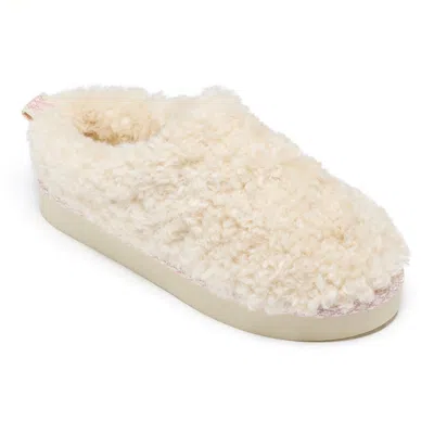 Bedroom Athletics Women's Neutrals Alicia - Luxury Borg Fleece Platform Mule Slippers - Cream In White