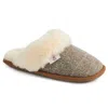 Bedroom Athletics Women's Neutrals / Brown Kate - Harris Tweed Sheepskin Lined Mule Slippers - Oat / Pink Pow Check In Multi