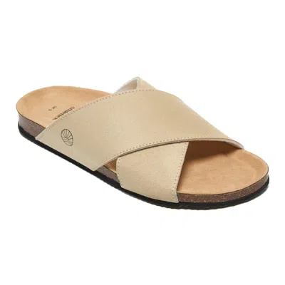 Bedroom Athletics Women's Neutrals Calim - Crossover Sandal Slider - Natural In Nude