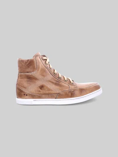 Bed:stu Lordmind Leather Moc Toe High-top Sneakers In Brown