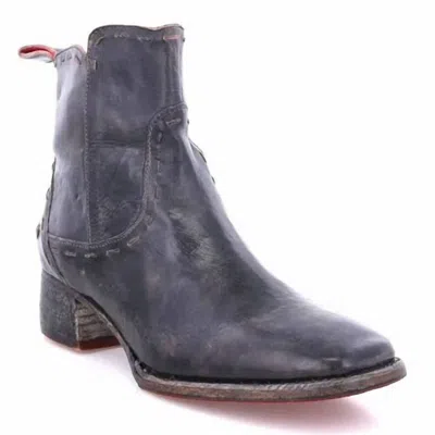 Bed:stu Women Merryli Bootie In Black Rustic Tremolo In Blue