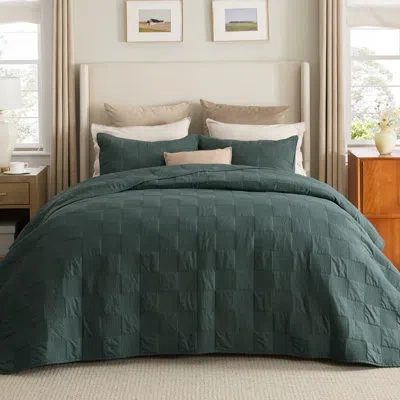 Bedsure 100% Cotton Quilt Set - Lightweight Bedspread, Cozy Bedding Coverlet 3-piece With Pillow Shams In Mallard Green