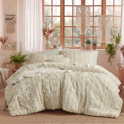 Bedsure 100% Washed Cotton Sheets - Linen Like Textured Percale Sheets King Size, 6-piece Bedsheet Set With  In Pure White