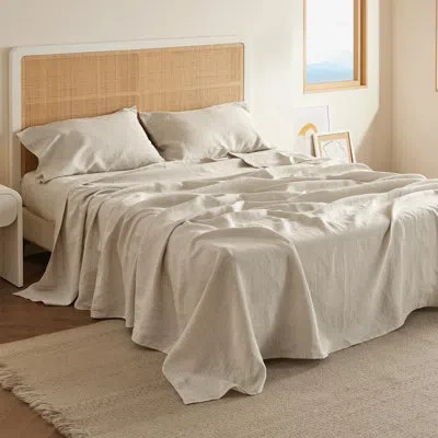 Bedsure Bed Sheets, Cotton Linen Sheet Set, Breathable & Durably, Anti - Pilling & Soft, Deep Pocket Fitted 