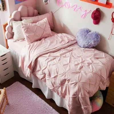 Bedsure Best Seller  Pintuck Bed-in-a-bag Set – Pinch Pleat Comforter With Sheets, Pillowcases & Sham In Pink