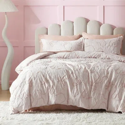 Bedsure Boho  Jacquard Duvet Cover In Pink