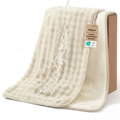 Bedsure Bubble Waterproof Blanket For Couch - Soft Fleece Reversible Dog Blankets For Large Dogs, Waterproof In Gray,white