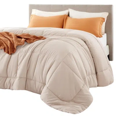 Bedsure Comforter Duvet Insert - Quilted Comforters In Almond Peach