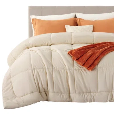 Bedsure Comforter Duvet Insert - Quilted Comforters In Almond Peach