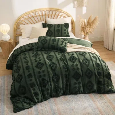 Bedsure Comforter Set-bow Tufted In Bronze Green
