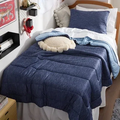 Bedsure Cooling And Warm Bed Set In Navy Blue - Reversible