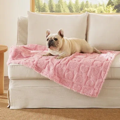 Bedsure Cozy Indoor Dog Blanket For Large Dogs & Cats, Premium 300gsm Coral Fleece, Fluffy Soft Washable Pet In Pink Dolphin