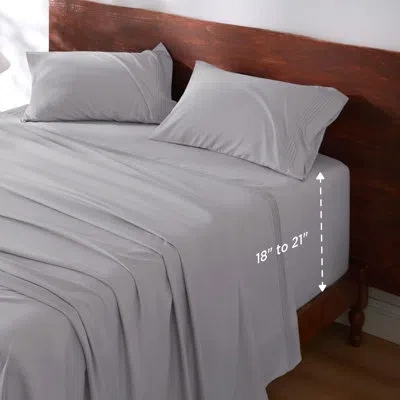 Bedsure Deep Pocket Sheet Set - Fits Mattresses Up To 21 Inches Thick -  Gentlesoft Bed Sheet Set, Moisture  In Light Gray