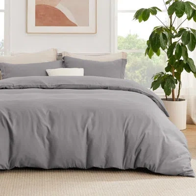 Bedsure Duvet Cover Set With Fitted Sheet In Gray