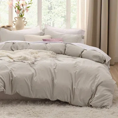 Bedsure Duvet Cover Set-prewashed Extra Soft Microfiter Beding Set In Beige
