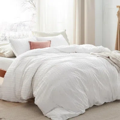 Bedsure Essential  Shabby Elegance Striped Tufted Duvet Cover Gentlesoft™️ In White