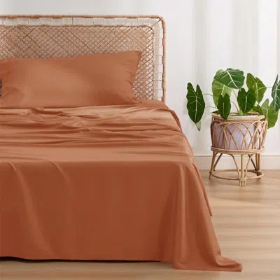 Bedsure Essential Collection Cooling Rayon Derived From Bamboo Sheet Set In Burnt Orange