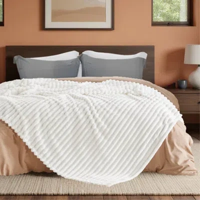 Bedsure Flannel Fleece Blanket For Girls, 300 Gsm Soft And Cozy Blanket For Dorm & Home Decor, All-season Gi In Bright White