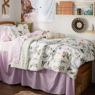 Bedsure Floral Reversible Bedding Comforter Set - Extra Long In White