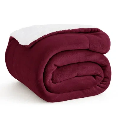 Bedsure Gentlesoft™ Sherpa Blanket – Thick All-season Warm Bed Blanket – Ideal Gift For College Students In Winery Red