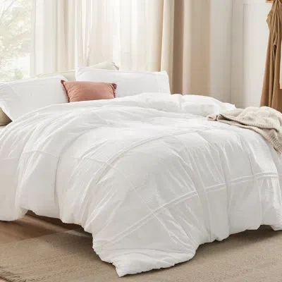 Bedsure Grid Tufted Duvet Cover In White