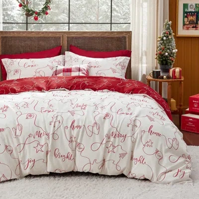 Bedsure Holiday Vibe For Your Home  Christmas Duvet Cover Reversible Christmas Wishes Pattern Kid's B
