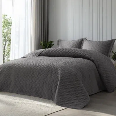 Bedsure Lightweight Quilted Blanket – Breathable Basket Weave Quilt For Dorm Room & Home – Ac-friendly Summe In Gray