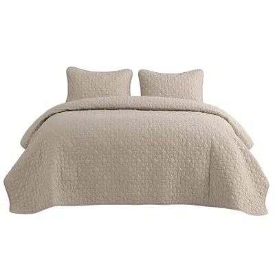 Bedsure Lightweight Quilted Blanket – Breathable Basket Weave Quilt For Dorm Room & Home – Ac-friendly Summe In Simply Taupe
