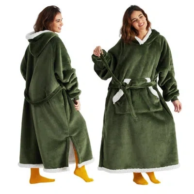 Bedsure Long Wearable Blanket In Olive Green