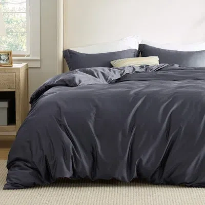 Bedsure Lyocell Cotton Hybrid Duvet Cover In Dark Gray
