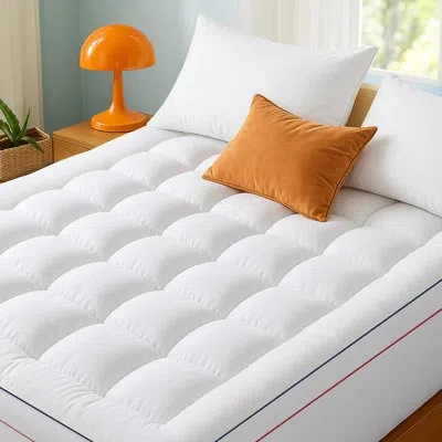 Bedsure Mattress Topper - Pillow Top Mattress Pad Cover With Deep Pocket Fits In White