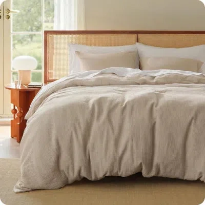 Bedsure Muslin Duvet Cover Queen Size - 100% Cotton 3-layer Gauze Beding Set In Neutral