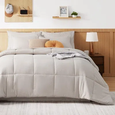 Bedsure Quilted Design Comforter Set In Beige