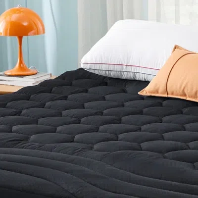Bedsure Quilted Mattress Pad With Brushed Embossed Cover, Breathable Noiseless Bed Topper For Dorm Room In Gray