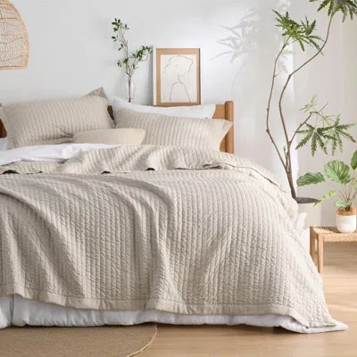 Bedsure Quilts Queen Size - Queen Quilt Bedding Set Bedspread Coverlet For Farmhouse Bedroom Decor, Lightwei In Pumice Stone