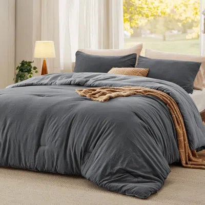 Bedsure Reversible Prewashed Bed Comforter For All Seasons In Gray