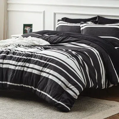 Bedsure Striped All Season Bed In A Bag In Black