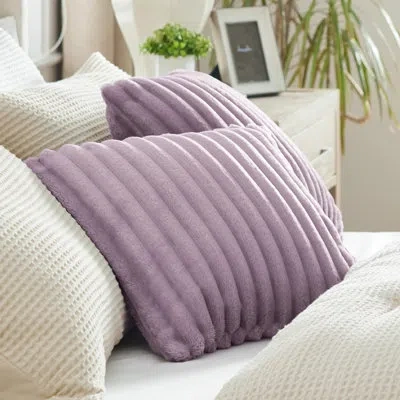 Bedsure Striped Throw Pillow Covers In Light Purple