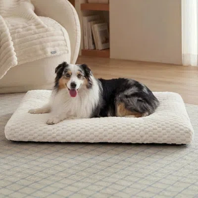 Bedsure Washable Crate Pet Bed For Large Pets, Soft Fleece Kennel Pad With Non-slip Base For Dogs And Cats O In Cream