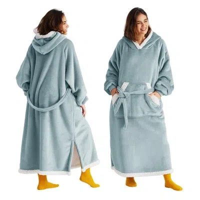 Bedsure Wearable Blanket Hoodie Women - Long Sherpa Hooded Blanket For Adult Warm Cozy Blanket Sweatshirt Gi In Light Green