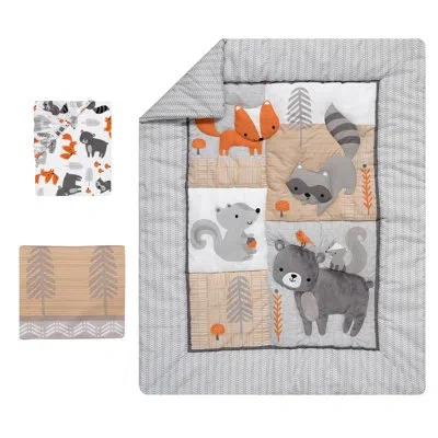 Bedtime Originals Acorn Woodland Fox Raccoon Squirrel And Bear Baby Nursery 3 Piece Crib Bedding Set In Brown;gray